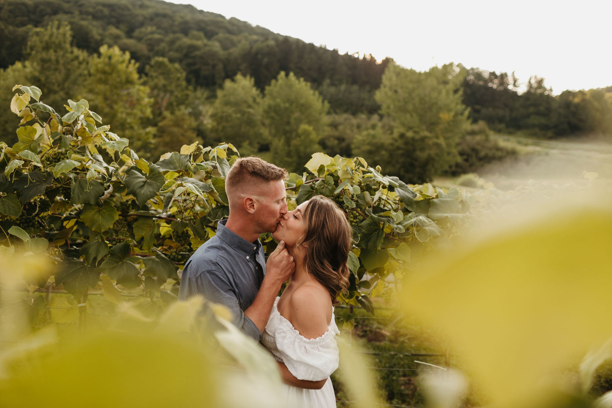 Hudson Valley Wedding Photographer, Vineyards Engagement Shoot, romantic engagement session, outdoor engagement shoot